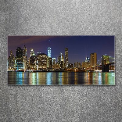 Cuadro metacrilato horizontal Manhattan de noche
