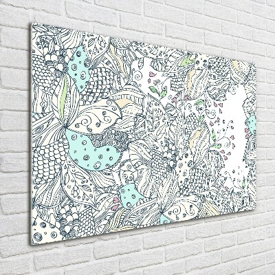 Cuadro acrílico horizontal Patrón floral