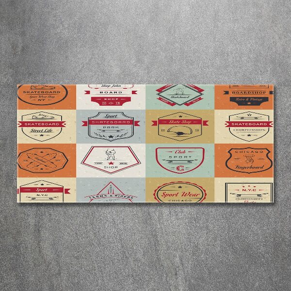 Pintura en acrílico horizontal Señales de patineta