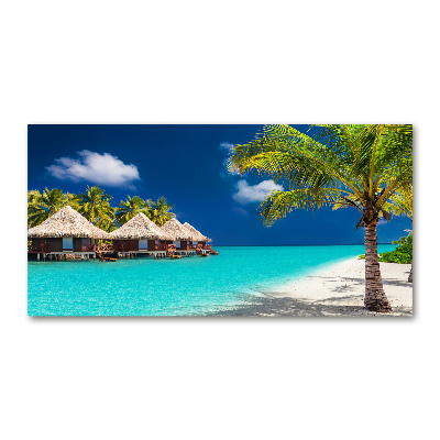 Cuadro acrílico horizontal Bungalows en Maldivas
