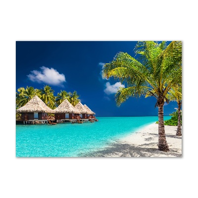 Cuadro acrílico horizontal Bungalows en Maldivas