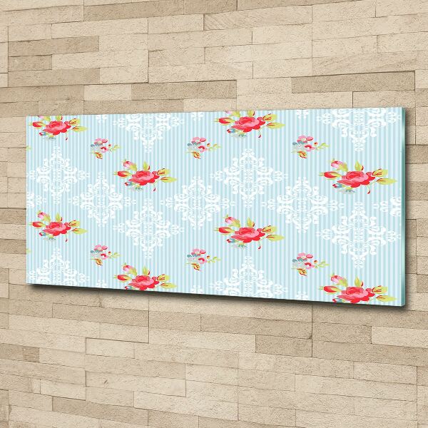 Cuadro metacrilato horizontal Rosas y adornos