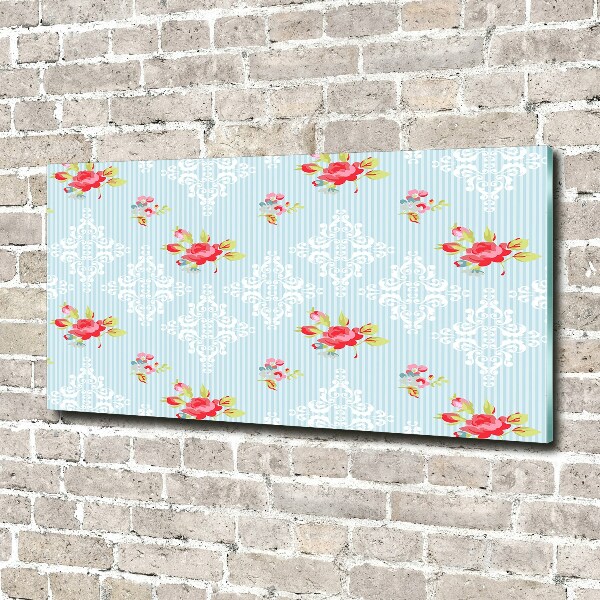 Cuadro metacrilato horizontal Rosas y adornos