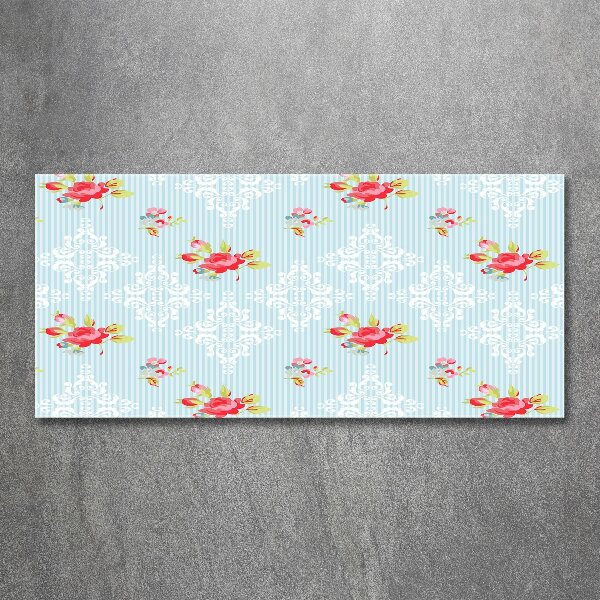 Cuadro metacrilato horizontal Rosas y adornos