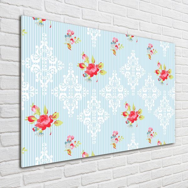 Cuadro metacrilato horizontal Rosas y adornos