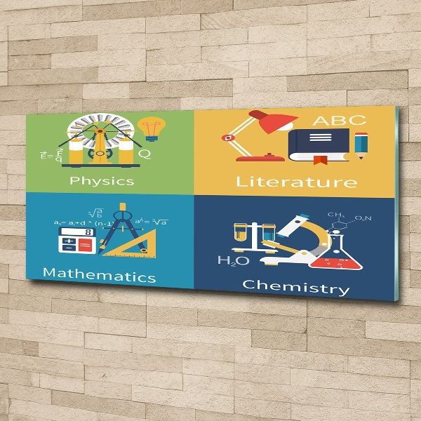 Cuadro acrílico horizontal Asignaturas escolares