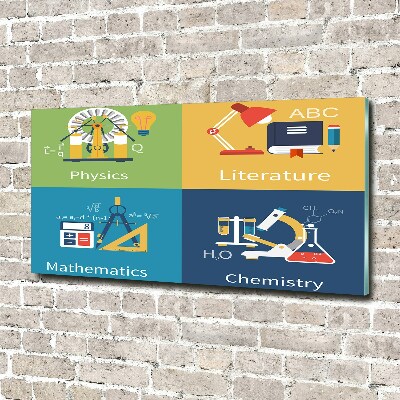Cuadro acrílico horizontal Asignaturas escolares