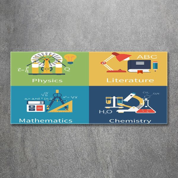Cuadro acrílico horizontal Asignaturas escolares