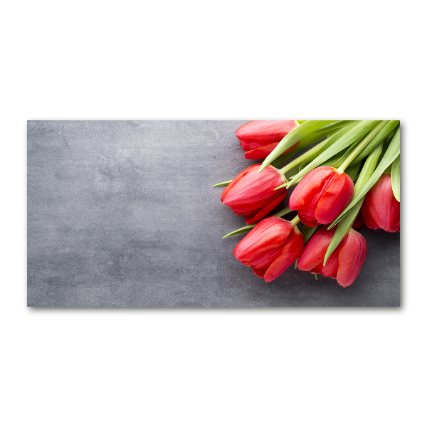 Foto en metacrilato horizontal tulipanes rojos