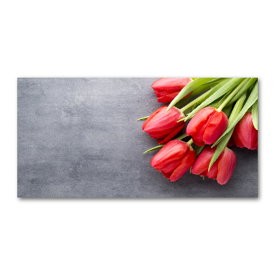 Foto en metacrilato horizontal tulipanes rojos