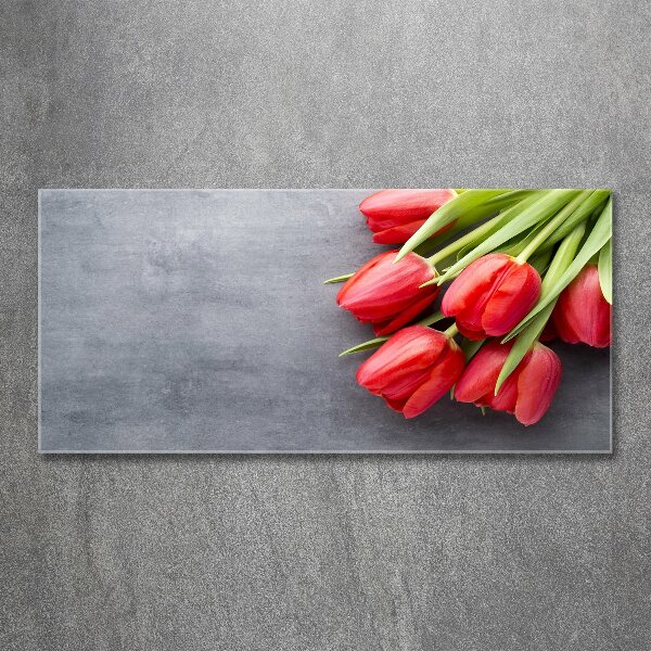 Foto en metacrilato horizontal tulipanes rojos