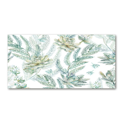 Cuadro metacrilato horizontal Flores y hojas