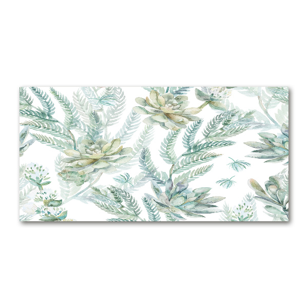 Cuadro metacrilato horizontal Flores y hojas