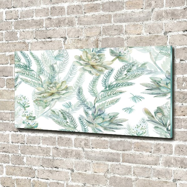 Cuadro metacrilato horizontal Flores y hojas