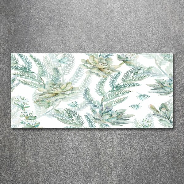 Cuadro metacrilato horizontal Flores y hojas