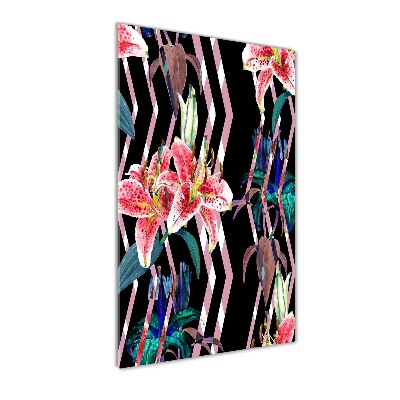 Cuadro de metacrilato vertical Fondo de lirios