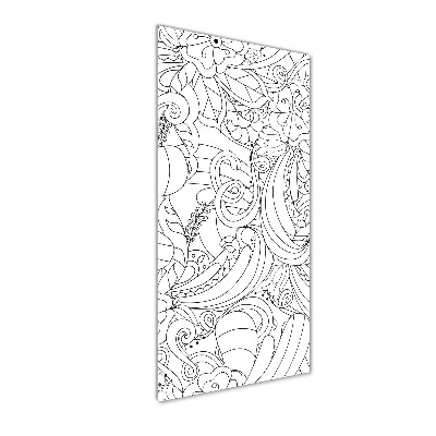 Cuadro de metacrilato moderno efecto cristal vertical Fondo de zentangle