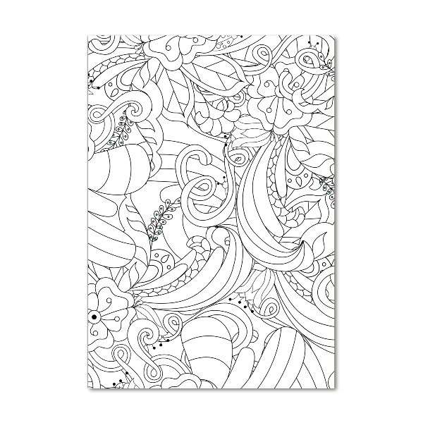 Cuadro de metacrilato moderno efecto cristal vertical Fondo de zentangle