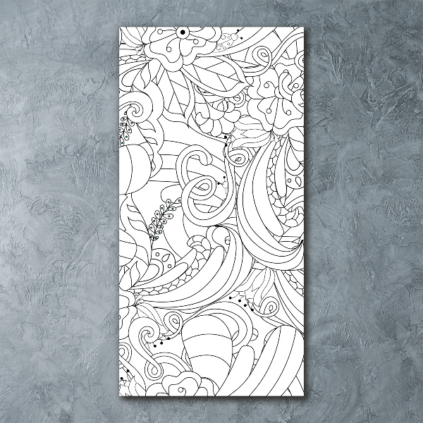 Cuadro de metacrilato moderno efecto cristal vertical Fondo de zentangle