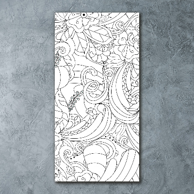 Cuadro de metacrilato moderno efecto cristal vertical Fondo de zentangle