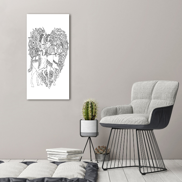 Cuadro de metacrilato moderno efecto cristal vertical Mujer y hombre