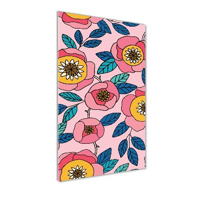 Cuadro de metacrilato vertical flores de colores