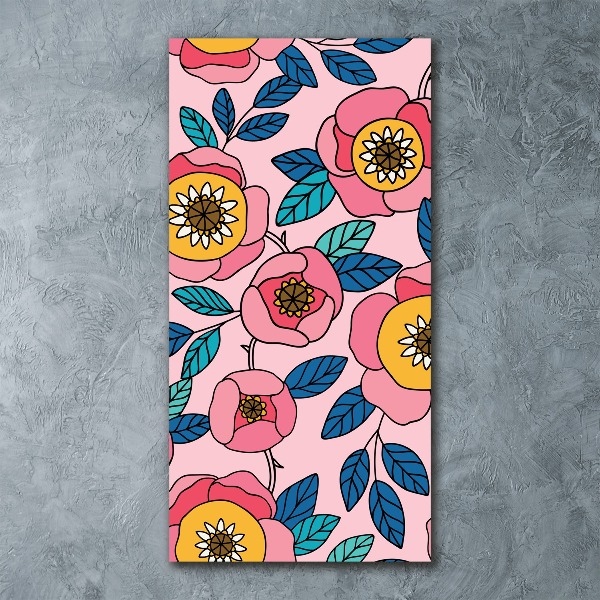 Cuadro de metacrilato vertical flores de colores