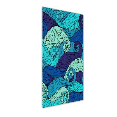 Cuadro de metacrilato moderno efecto cristal vertical Ondas abstractas