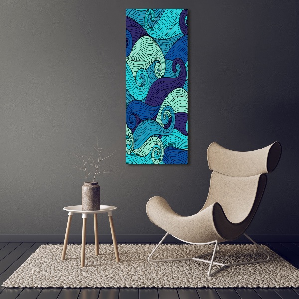 Cuadro de metacrilato moderno efecto cristal vertical Ondas abstractas
