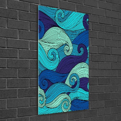 Cuadro de metacrilato moderno efecto cristal vertical Ondas abstractas