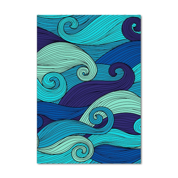 Cuadro de metacrilato moderno efecto cristal vertical Ondas abstractas