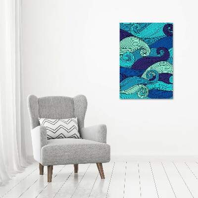 Cuadro de metacrilato moderno efecto cristal vertical Ondas abstractas