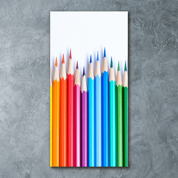 Cuadro decorativo en acrílico brillante vertical Lápices de colores