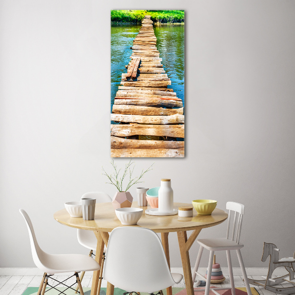Cuadro de metacrilato vertical Puente de madera