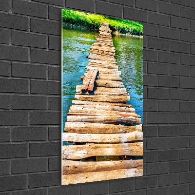 Cuadro de metacrilato vertical Puente de madera