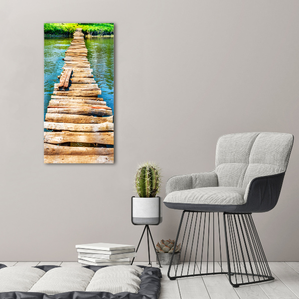 Cuadro de metacrilato vertical Puente de madera