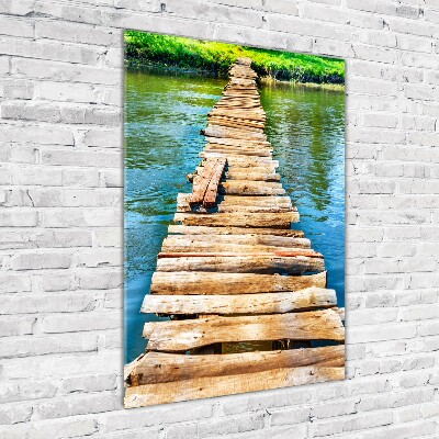 Cuadro de metacrilato vertical Puente de madera