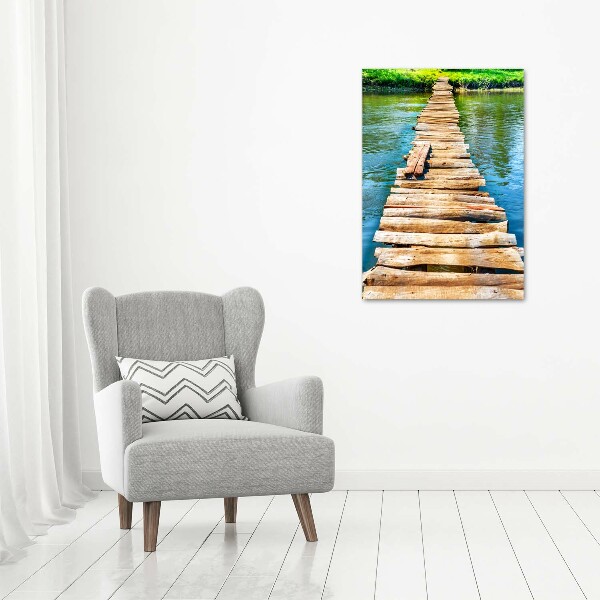Cuadro de metacrilato vertical Puente de madera