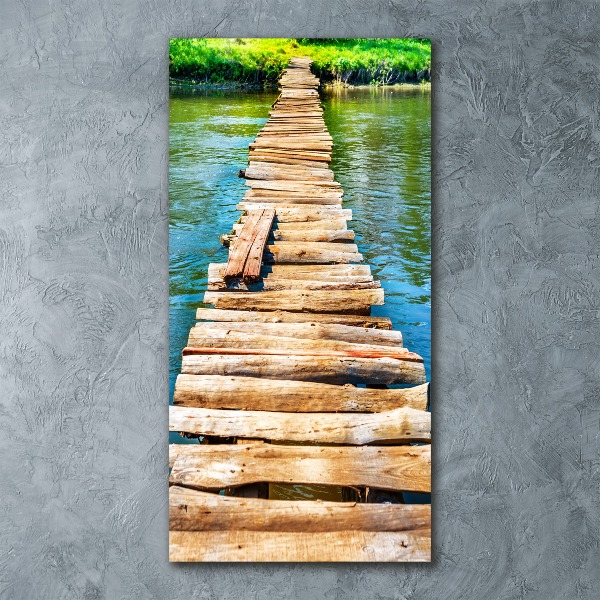 Cuadro de metacrilato vertical Puente de madera