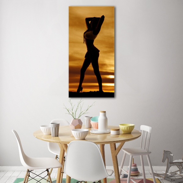 Cuadro de metacrilato moderno efecto cristal vertical Falda corta