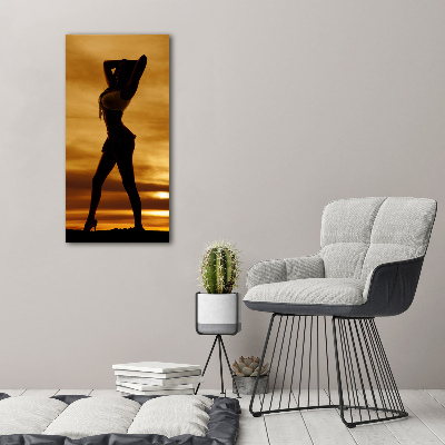 Cuadro de metacrilato moderno efecto cristal vertical Falda corta