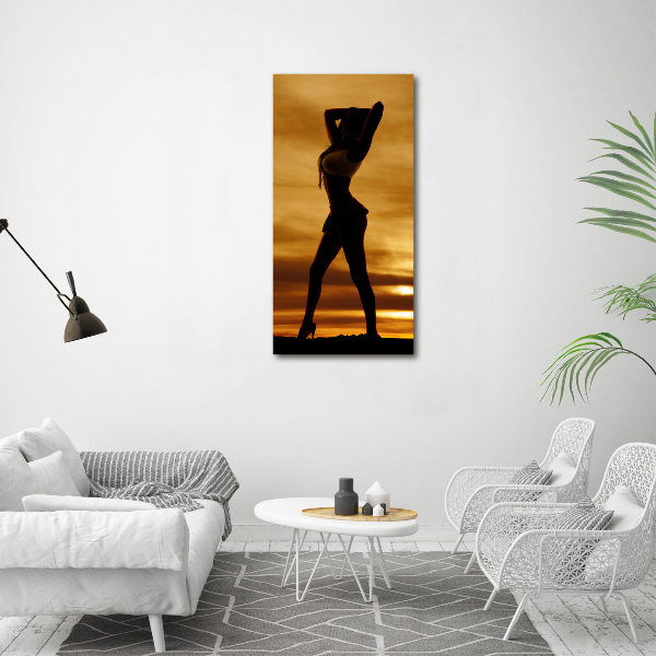 Cuadro de metacrilato moderno efecto cristal vertical Falda corta