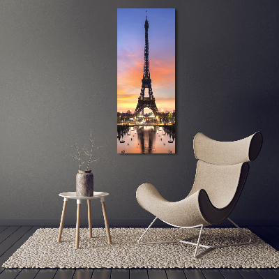 Cuadro decorativo en acrílico brillante vertical Torre Eiffel de París