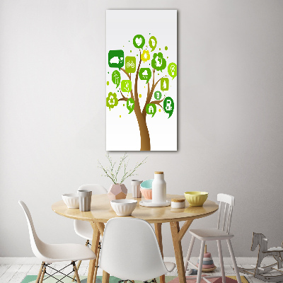 Cuadro de metacrilato moderno efecto cristal vertical Árbol ecológico