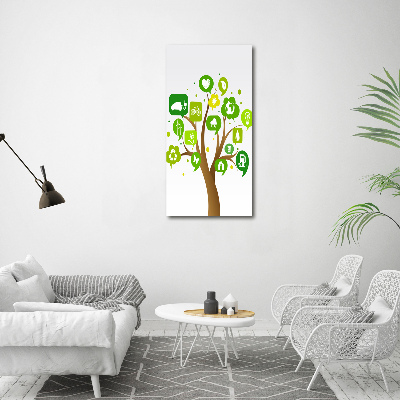 Cuadro de metacrilato moderno efecto cristal vertical Árbol ecológico