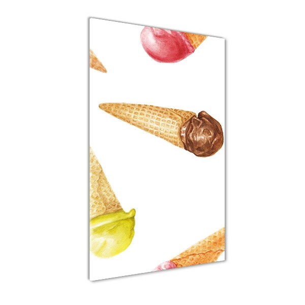 Cuadro de metacrilato vertical Helado en cono de waffle