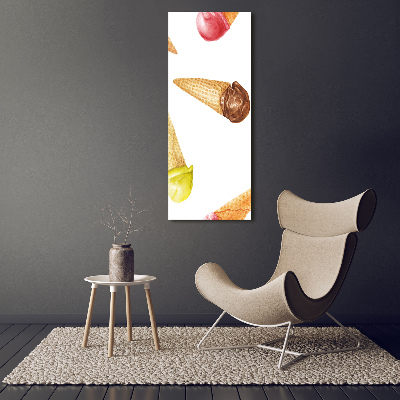 Cuadro de metacrilato vertical Helado en cono de waffle