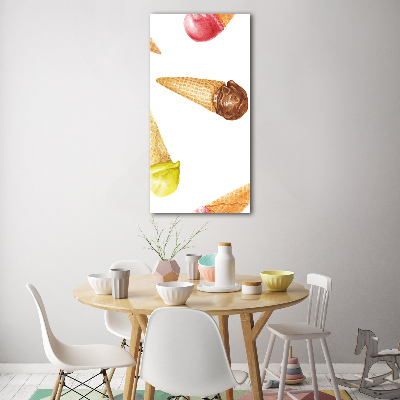 Cuadro de metacrilato vertical Helado en cono de waffle