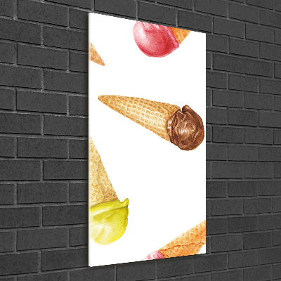 Cuadro de metacrilato vertical Helado en cono de waffle