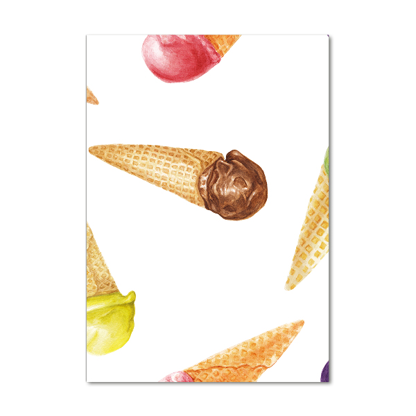 Cuadro de metacrilato vertical Helado en cono de waffle